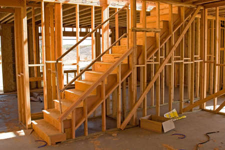 New residential construction in a subdivision of a new communityの写真素材