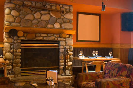 Interior of a classy and delicious restaurantの写真素材