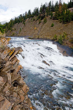 Bow River Falls in Banff, Alberta, Canadaの写真素材