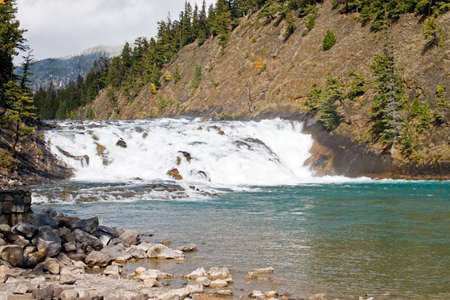 Bow River Falls in Banff, Alberta, Canadaの写真素材