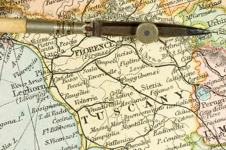 Vintage (1907 copyright-expired) map showing countries and trade routesの写真素材