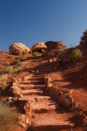 Natural red rock arches at Arches National Park in Utah USAの写真素材