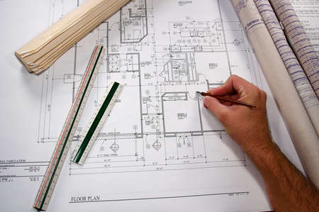 Architectural blueprints of new homes and communities