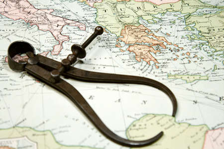 Vintage (1907 copyrighted expired) map of Europe and Asiaの写真素材