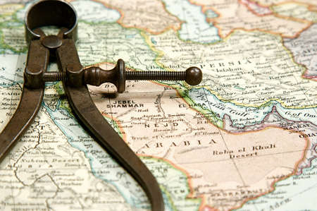 Vintage (1907 copyrighted expired) map of Europe and Asiaの写真素材