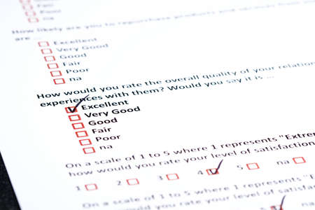 A survey questionnaire for customer satisfaction with checkboxes