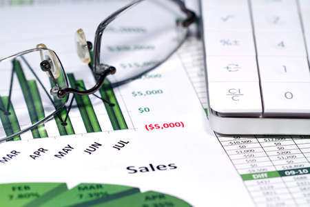 A business strategy using color charts and a calculator