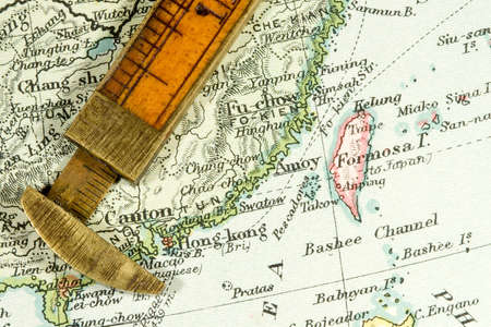 Vintage (1907 copyright-expired) map showing countries and trade routesのeditorial素材