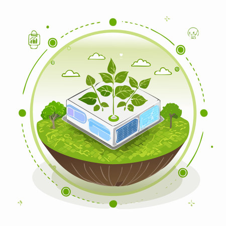 Green energy concept. Isometric illustration of green energy concept for web designのイラスト素材