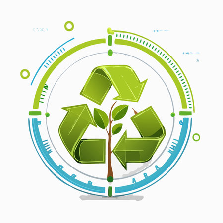 Recycling symbol with green arrows. Eco concept. Vector illustration.のイラスト素材
