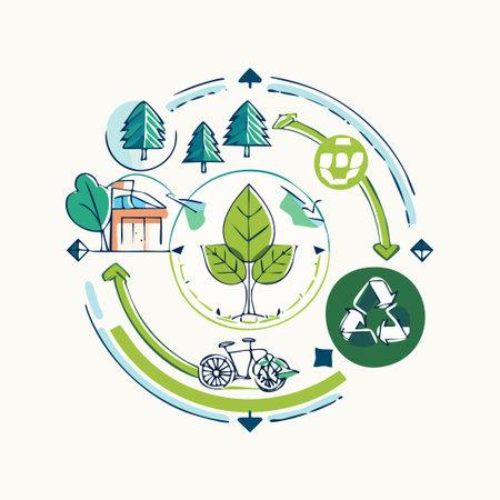 Recycling, reduce, reuse, save the planet concept. Eco friendly lifestyle. Vector illustrationのイラスト素材