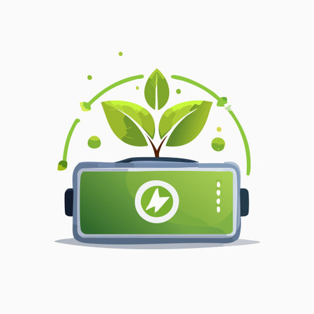 Ecology concept with battery icon design, vector illustration 10 eps graphic.のイラスト素材