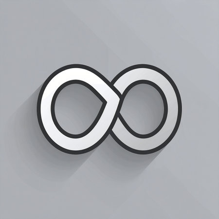 A clean, modern infinity symbol casts a long shadow, representing the timeless concepts of eternity, endless possibilities, and perpetual motion. This minimalist icon is perfect for illustrating ideas of continuity, limitless potential, and everlasting connections.の素材