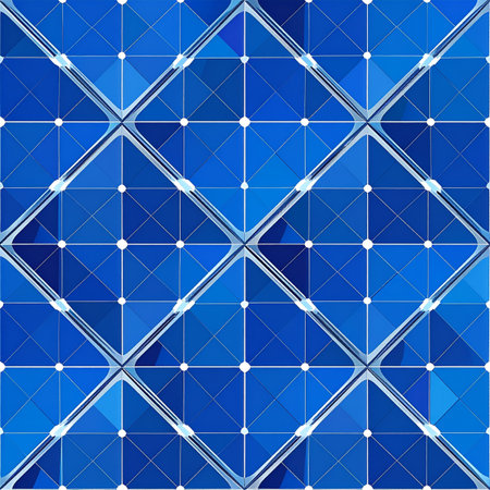 A detailed, seamless pattern of photovoltaic cells captures the essence of sustainable innovation. This abstract grid symbolizes the future of clean energy, providing a modern and technological backdrop for concepts of power, sustainability, and progress.の素材