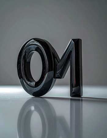 A sleek, glossy black number 01 stands as a symbol of a new beginning or a primary foundation. Its polished surface reflects elegantly, representing clarity, precision, and the first step towards innovation and success in a modern, minimalist setting.の素材