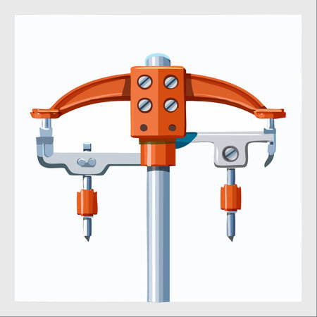 A detailed vector illustration of a dental facebow, a precision instrument used in prosthodontics.のイラスト素材