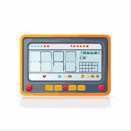A vibrant vector illustration of a retro drum machine, isolated on a white background.のイラスト素材