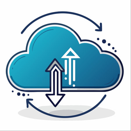A modern vector illustration representing the concept of cloud computing.のイラスト素材