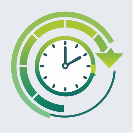 This vector illustration visualizes the concept of efficient time management.のイラスト素材