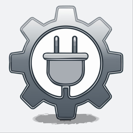 A powerful symbol combining mechanical engineering with electrical energy.のイラスト素材