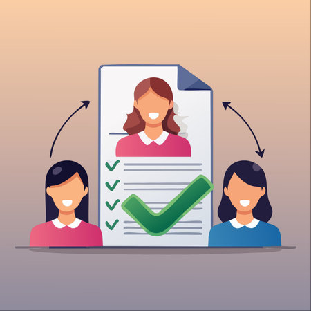 An illustration depicting the final stage of the hiring process.のイラスト素材