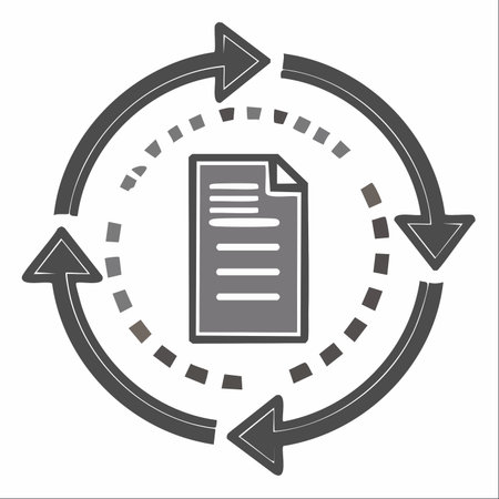 An icon representing the continuous lifecycle of a document.のイラスト素材