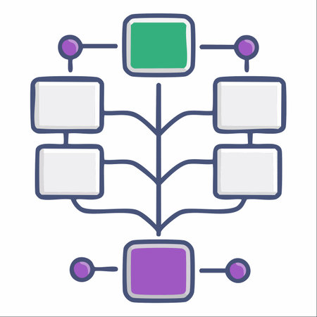 A visual representation of a business process or organizational hierarchy.のイラスト素材