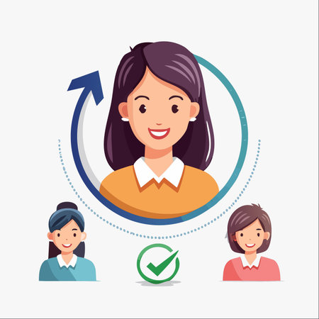 An illustration depicting the final stage of a successful recruitment process.のイラスト素材