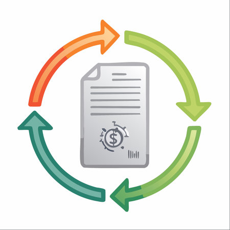 A hand-drawn illustration depicting the continuous cycle of financial transactions.のイラスト素材