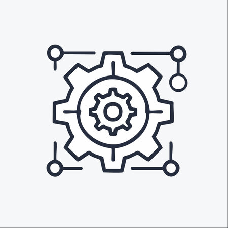 A minimalist line icon representing the concept of automation and system integration.のイラスト素材