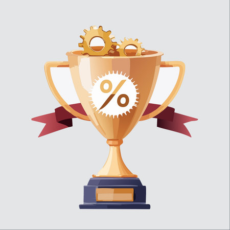 A gleaming golden trophy celebrates outstanding achievement.のイラスト素材