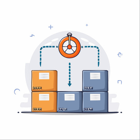 An illustration symbolizing the critical role of time in modern logistics.のイラスト素材