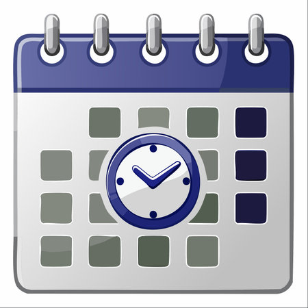 An icon representing the critical intersection of dates and times.のイラスト素材