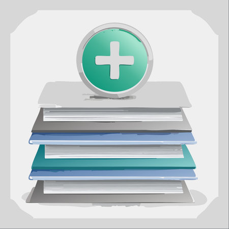 A clean vector illustration symbolizing the process of adding new information to a patient's medical records.のイラスト素材