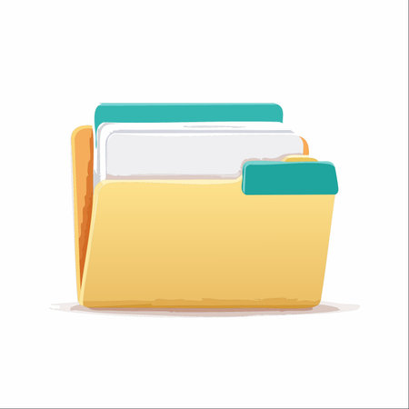 A clean and modern vector icon of a file folder, neatly holding important documents.のイラスト素材