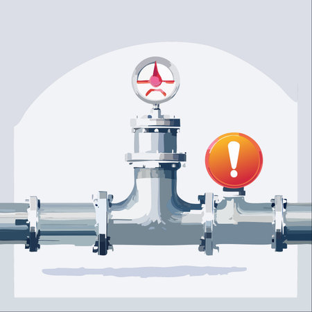 An industrial pipeline shows signs of critical failure.のイラスト素材