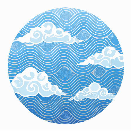 A serene and stylized illustration capturing the essence of a traditional Japanese art style.のイラスト素材