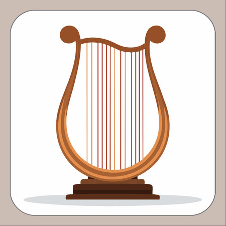 An elegant vector illustration of a classical lyre, a symbol of ancient music, poetry, and harmony.のイラスト素材