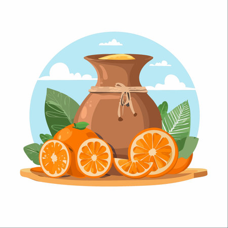 A charming still life illustration captures the essence of natural freshness.のイラスト素材