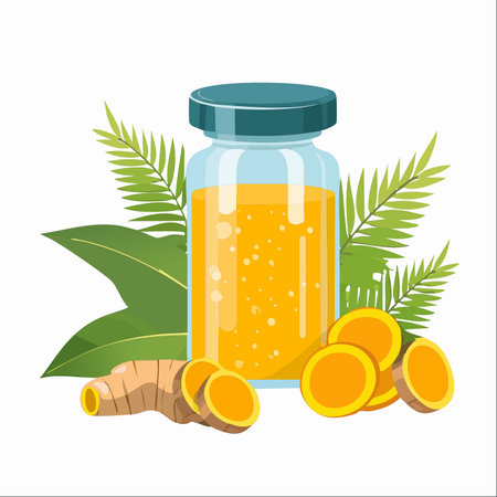 A potent herbal remedy captured in a bottle.のイラスト素材