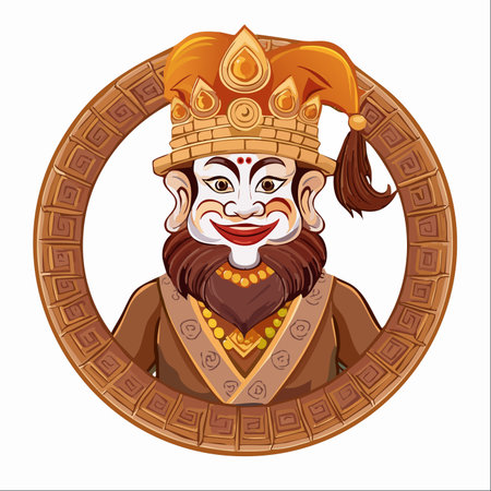 An ornate illustration of Zawgyi, a beloved character from Myanmar folklore.のイラスト素材