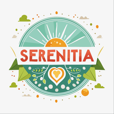 A beautifully designed emblem representing a concept of peace and well-being.のイラスト素材