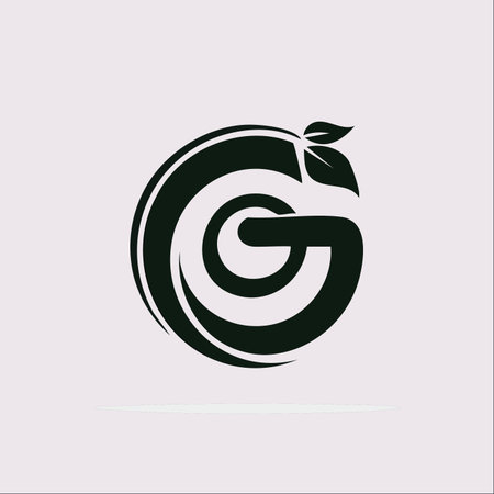 A modern and elegant letter G monogram, seamlessly blending corporate identity with a touch of nature.のイラスト素材