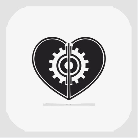 A minimalist icon illustrating the intersection of emotion and mechanics.のイラスト素材