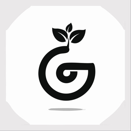 A clean and modern logo design featuring the letter G seamlessly transforming into a growing plant.のイラスト素材