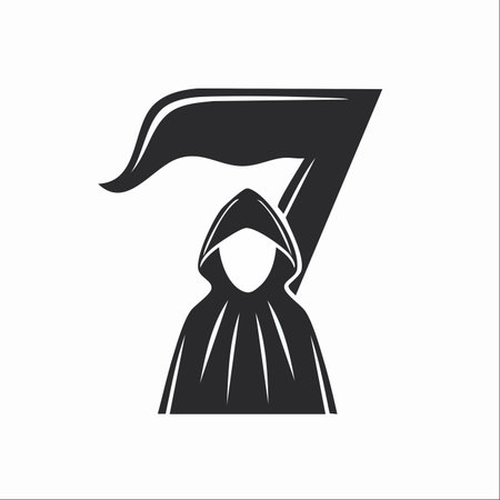 A minimalist and powerful icon representing a clandestine group or a solitary, enigmatic character.のイラスト素材