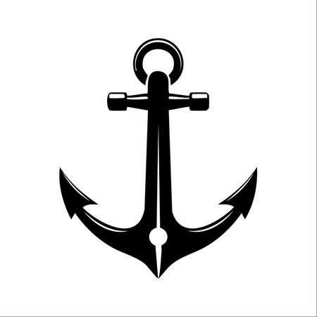 A powerful symbol of stability and adventure, this classic nautical anchor features a unique twist: the base is crafted into a writer's pen nib.のイラスト素材