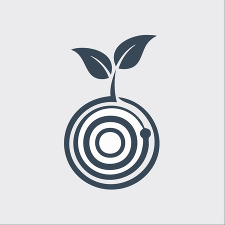 An abstract icon representing the synergy between nature and technology.のイラスト素材