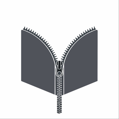 A creative and conceptual illustration where a zipper opens up like a book. This symbol represents...