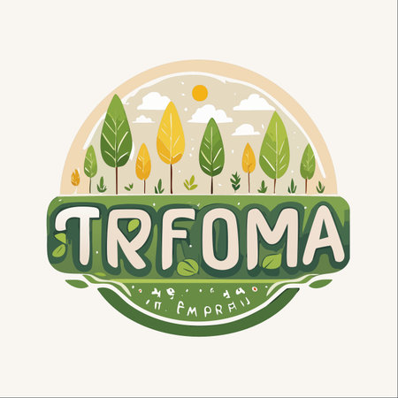 A vibrant and modern emblem celebrating the beauty of nature.のイラスト素材